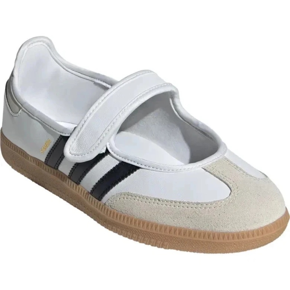 NWOT ADIDAS SAMBA JANE WOMEN'S SNEAKERS SHOES JR1402 WHITE/ BLACK/ GUM SIZE 7